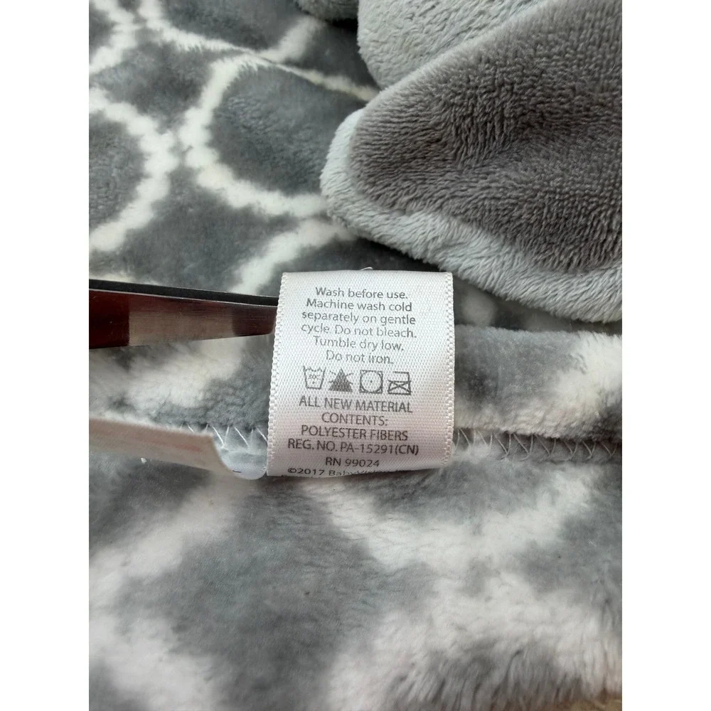 Hudson Baby Elephant Security Blanket Grey White Geometric Circle Lovey 50589